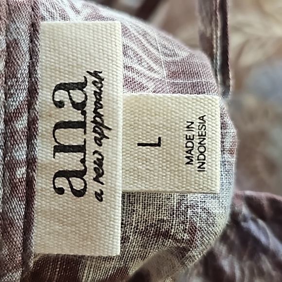 Mushroom Fall Floral Ruffled Linen Camisole by A.N.A. - Picture 7 of 10